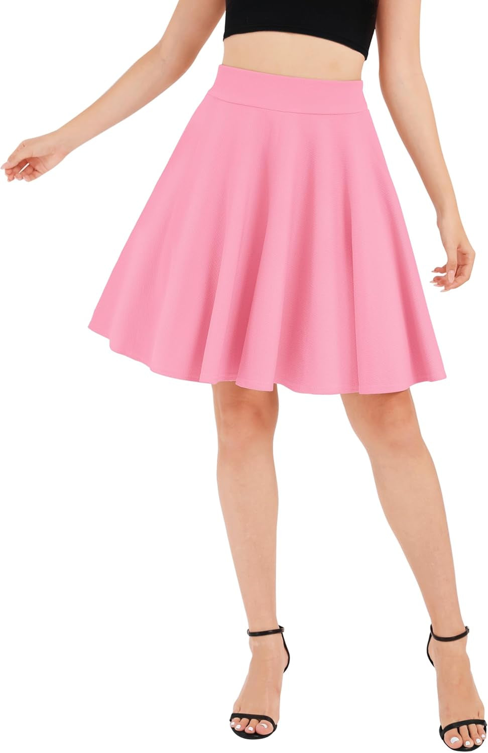 Women'S Basic Versatile Stretchy Flared Casual Mini Skater Skirt